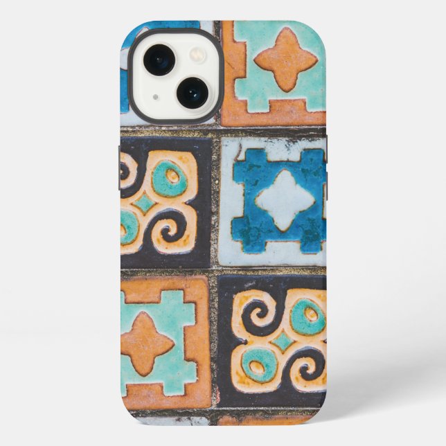 Colorful Ceramic Tiles Pattern Design Iphone Case (Back)