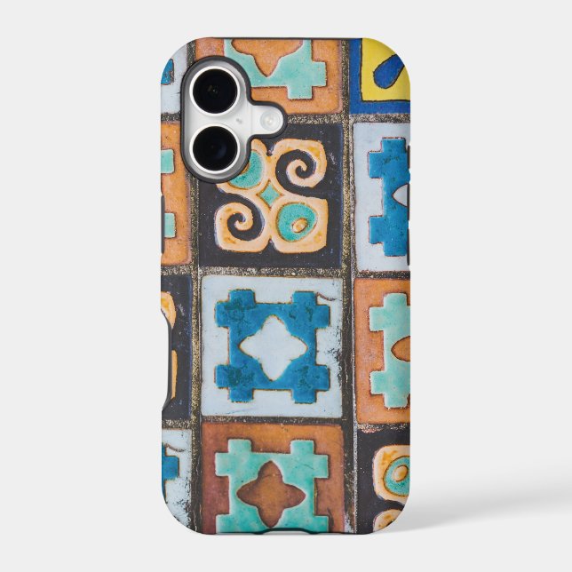 Colorful Ceramic Tiles Pattern Design Iphone Case (Back)
