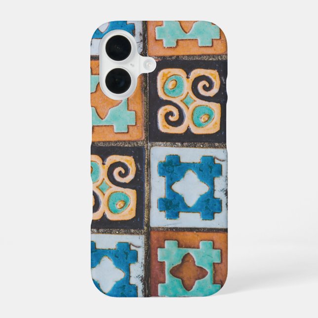 Colorful Ceramic Tiles Pattern Design iPhone Case (Back)