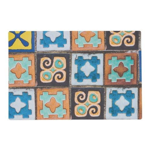 Colorful Ceramic Tiles Pattern Design Placemat