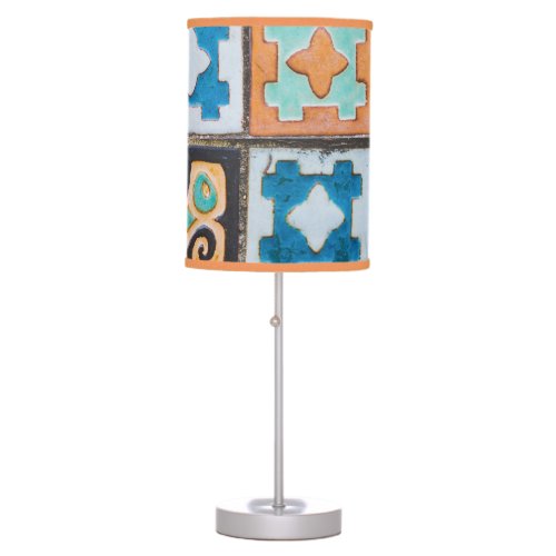 Colorful Ceramic Tiles Pattern Design Table Lamp