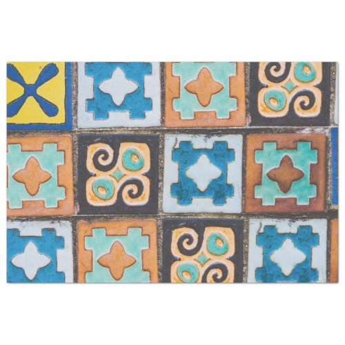 Colorful Ceramic Tiles Pattern Design Tissue Paper