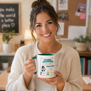 Colorful Certified Amazing Teacher Award Mug