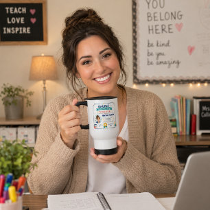 Colorful Certified Amazing Teacher Award Travel Mug