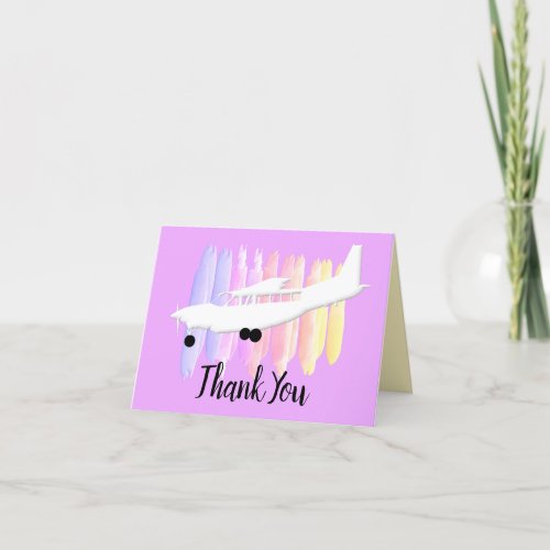 Colorful Cessna Airplane Thank You Card