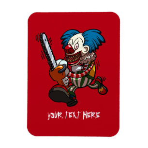 Colorful Chainsaw Clown Halloween Horror Cartoon Magnet