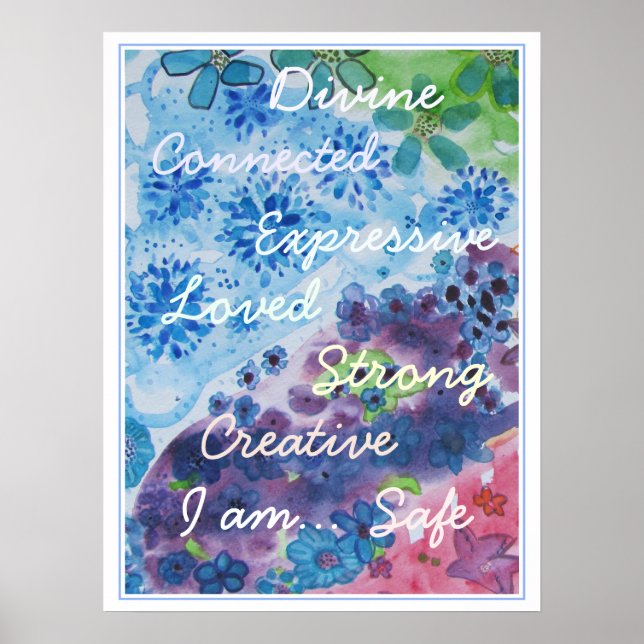 Colorful Chakra Affirmations Poster (Front)