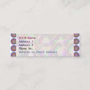 Colorful Chakra Border Grace Purple  Template Mini Business Card