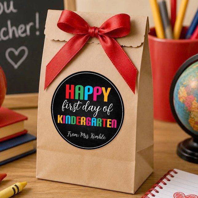 Colorful Chalk Board Kindergarten School Sticker (Creator Uploaded)