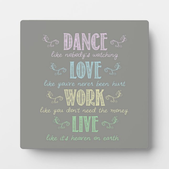 Colorful Chalk Board Style Quote Plaque (Front)