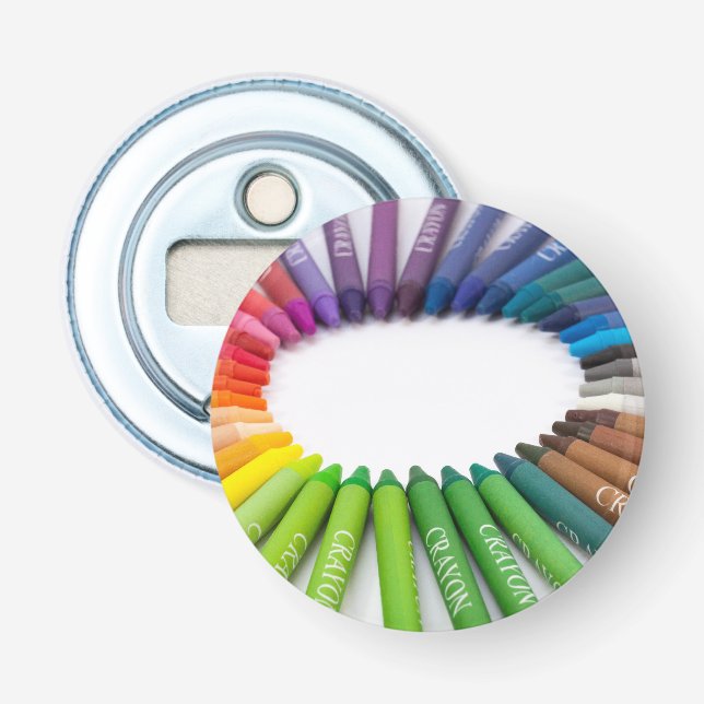 Colorful chalk crayons bottle opener (Front)