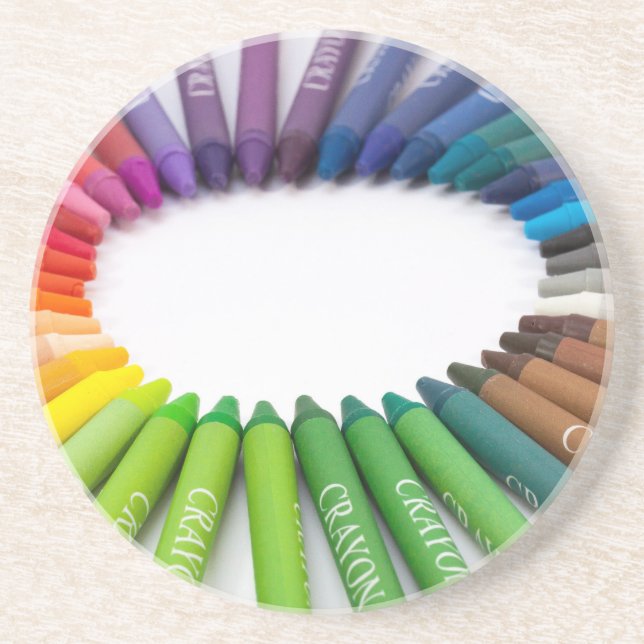 Colorful chalk crayons coaster (Front)