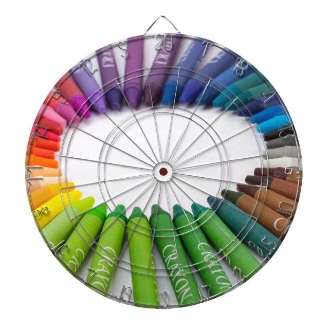 Colorful chalk crayons dart board (Front)
