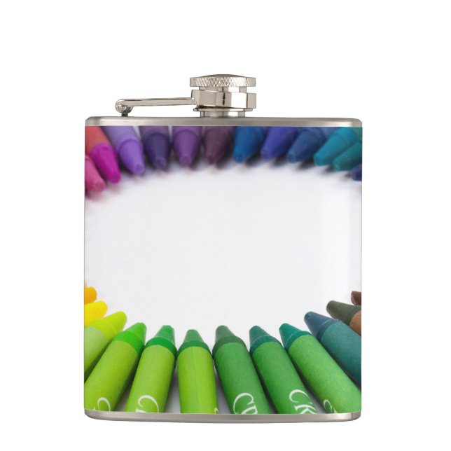 Colorful chalk crayons flask (Front)