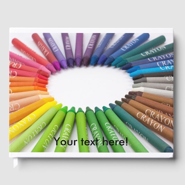 Colorful chalk crayons guest book (Front)