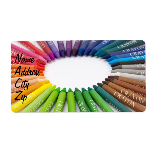 Colorful chalk crayons label (Front)