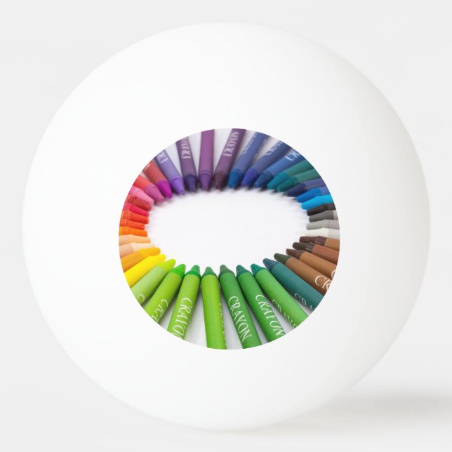Colorful chalk crayons ping pong ball (Front)