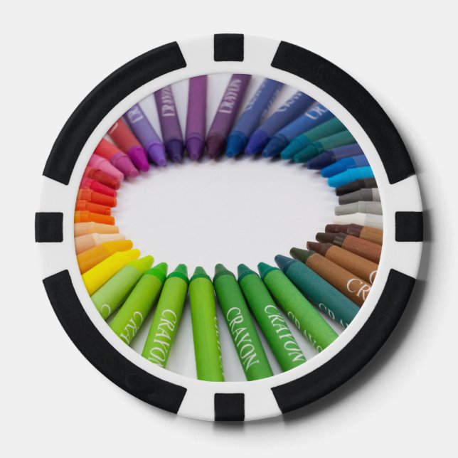 Colorful chalk crayons poker chips (Front)