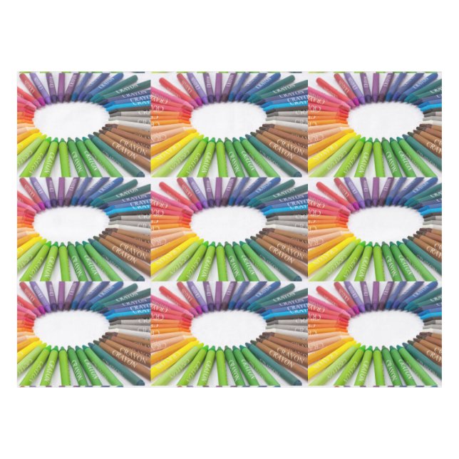 Colorful chalk crayons tablecloth (Front (Horizontal))