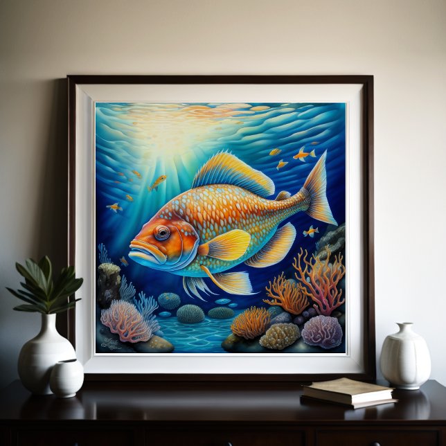 Colorful Chalk Drawing Fish Poster (Creator Uploaded)