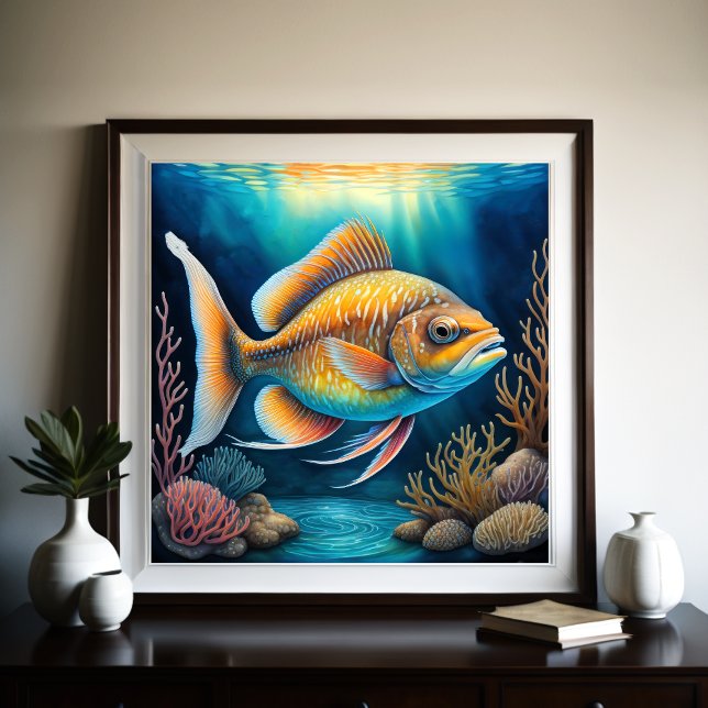 Colorful Chalk Drawing Fish Poster (Creator Uploaded)