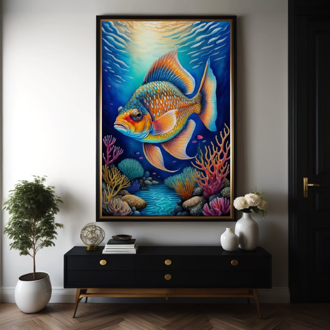 Colorful Chalk Drawing Fish Poster (Creator Uploaded)