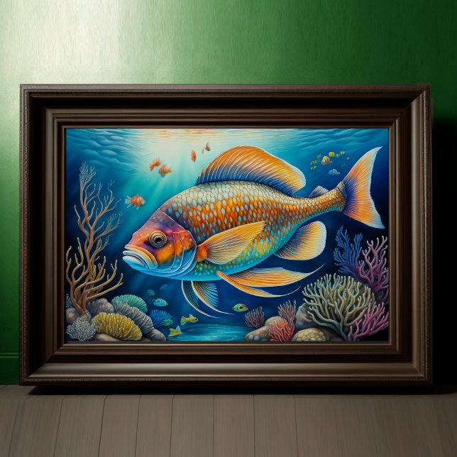 Colorful Chalk Drawing Fish Poster (Creator Uploaded)