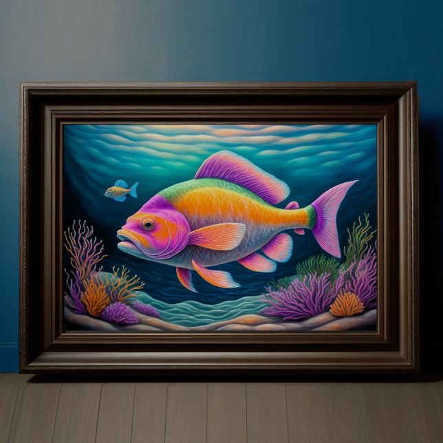 Colorful Chalk Drawing Fish Poster (Creator Uploaded)