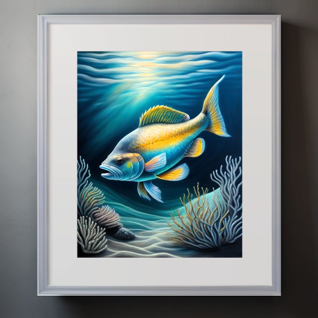 Colorful Chalk Drawing Reef Fish Poster (Creator Uploaded)