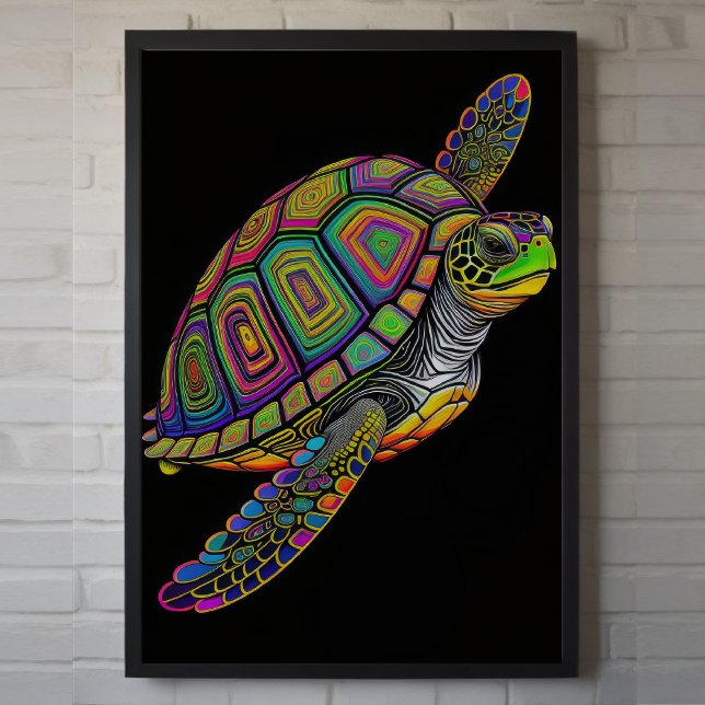 Colorful Chalk Drawing Sea Turtle Poster (Creator Uploaded)