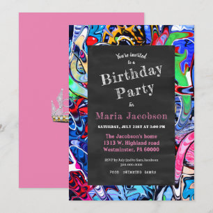 Colorful Chalkboard Party Invitation