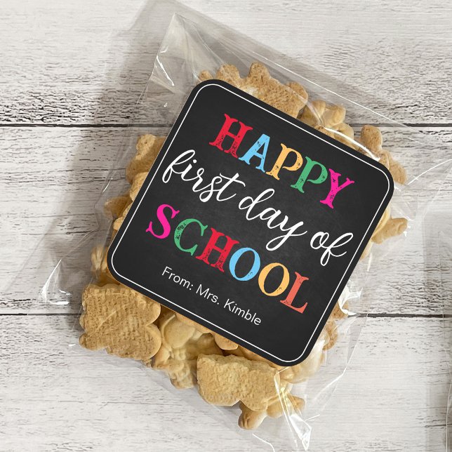 Colorful Chalkboard School Sticker (Square) (Creator Uploaded)