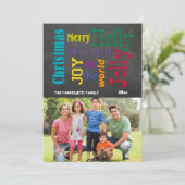 Colorful Chalkboard Typography Flat Photo Card (Standing Front)