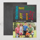 Colorful Chalkboard Typography Flat Photo Card (Front/Back)