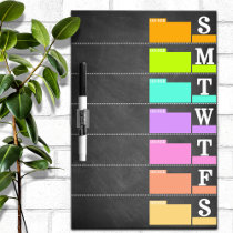 Colorful Chalkboard Weekly Planner Dry-Erase Board