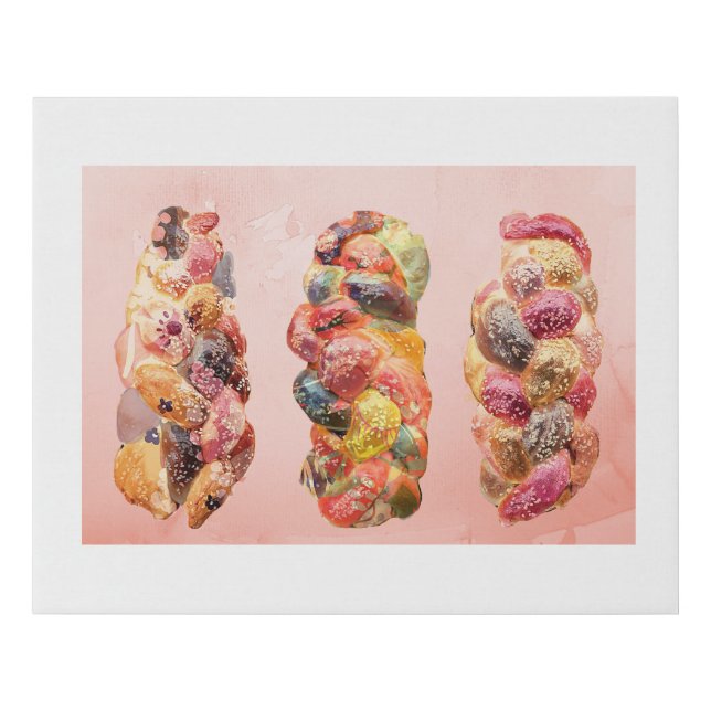 Colorful Challah Faux Canvas Print (Front)