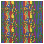 Colorful Chameleon Abstract Art Fabric