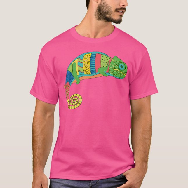 Colorful Chameleon Lizard T-Shirt (Front)