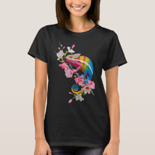 Colorful Chameleon Lizard Wildflower Reptiles T-Shirt