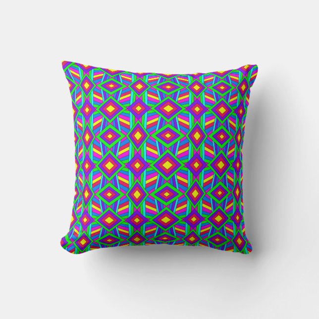 Colorful Chaos 13 Throw Pillow (Front)