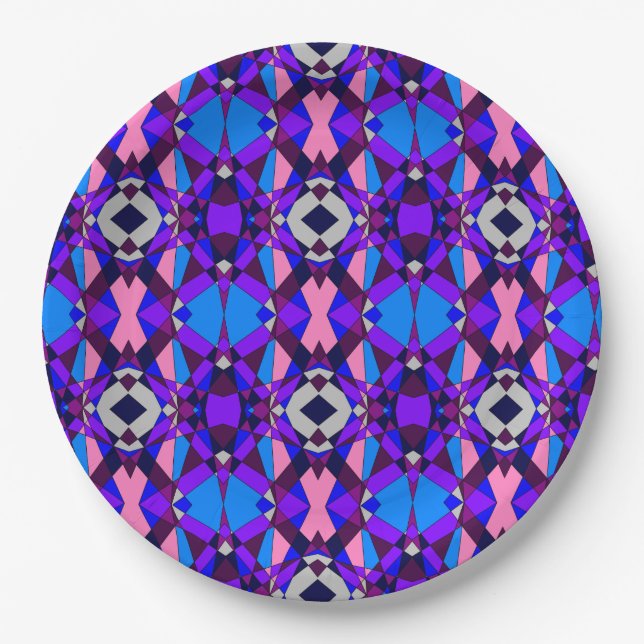 Colorful Chaos 30 Paper Plates (Front)