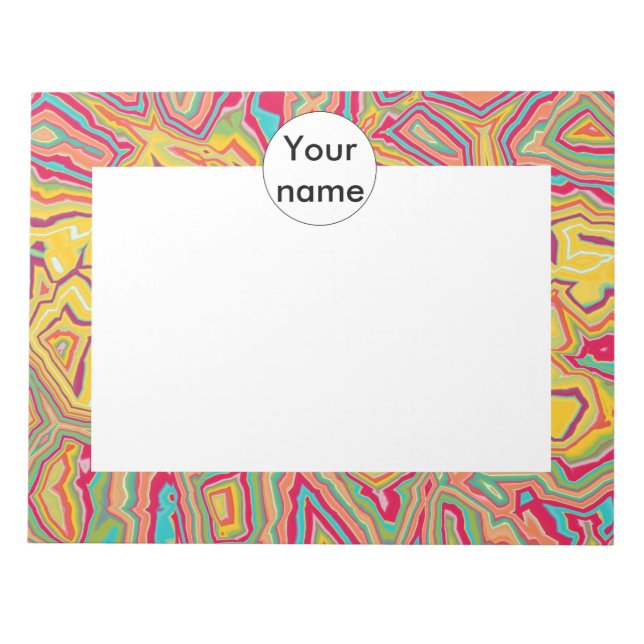 Colorful chaos abstract design notepad (Front)