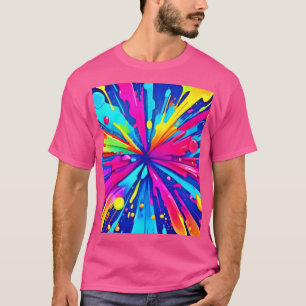 Colorful Chaos: Paint Splatter Abstract Art T-Shirt