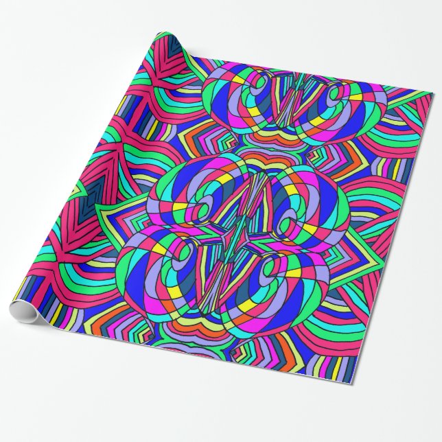 Colorful Chaos Wrapping Paper (Unrolled)