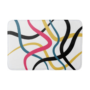 Colorful, chaotic, bold vibrant modern graphic art bath mat