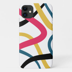Colorful, chaotic, bold vibrant modern graphic art iPhone 11 case