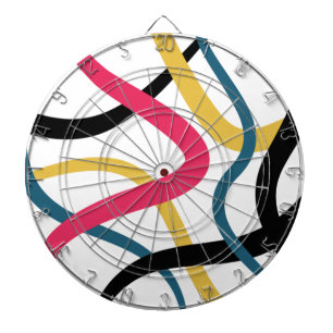 Colorful, chaotic, bold vibrant modern graphic art dart board
