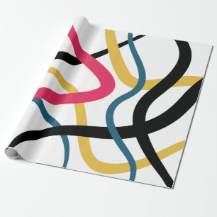 Colorful, chaotic, bold vibrant modern graphic art wrapping paper
