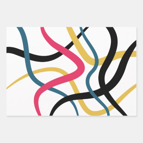 Colorful chaotic bold vibrant modern graphic art wrapping paper sheets