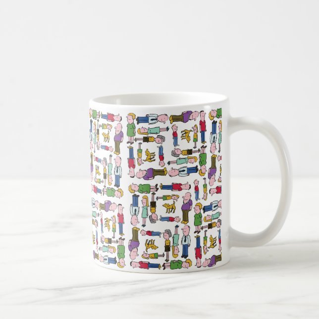 Colorful characters patterned coffee mug (Right)